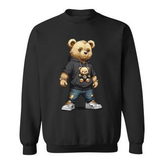 Teddy Bear Gangster In Hip Hop Street Clothes Sweatshirt - Monsterry UK