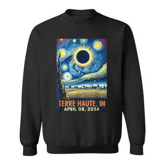 Terre Haute Indiana Total Solar Eclipse 2024 Starry Night Sweatshirt - Seseable