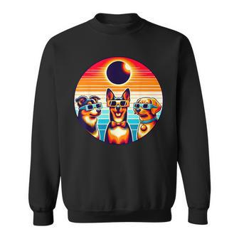 Texas April 8 2024 Astronomy Dog Lover Vintage Solar Eclipse Sweatshirt - Monsterry AU
