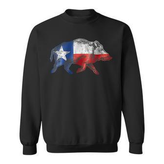 Texas Flag Feral Hog Wild Pig Hunting Sweatshirt - Monsterry UK