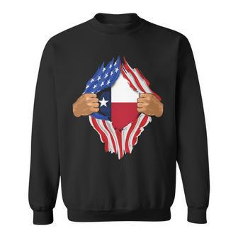 Texas Roots Inside State Flag American Proud Sweatshirt | Mazezy UK