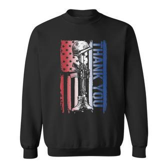 Thank You Veteran's Day American Flag Military Appreciation Sweatshirt - Monsterry