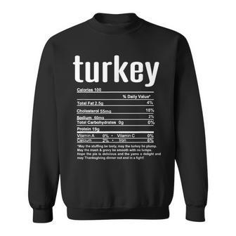 Thanksgiving Christmas Turkey Nutritional Facts Sweatshirt - Monsterry