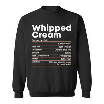 Thanksgiving Whipped Cream Nutritional Facts Sweatshirt - Monsterry