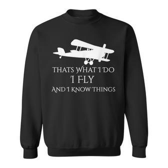 That's What I Do I Fly And Know Things Airplane Sweatshirt - Monsterry DE