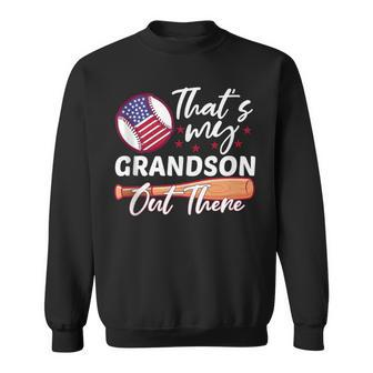 That's My Grandson Out There Baseball Flag Usa Father's Day Sweatshirt - Thegiftio UK