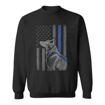 Thin Blue Line Flag K-9 Unit German Shepherd Sketch Sweatshirt - Monsterry AU
