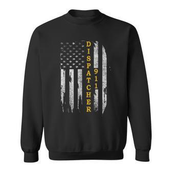 Thin Gold Line Flag American Usa Patriotic 911 Dispatcher Sweatshirt - Monsterry DE