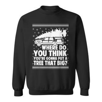 Where Do You Think Youre Gonna Put A Tree That Big Xmas Tree Sweatshirt | Mazezy