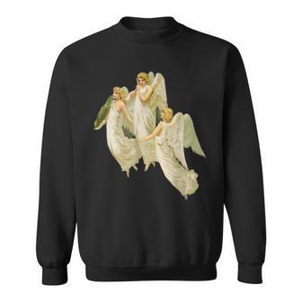 Three Beautiful Vintage Angels Friends In Heaven Sweatshirt - Monsterry UK