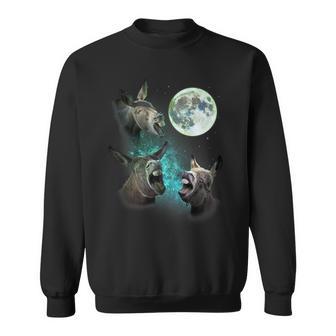 Three Donkeys Howl At Moon 3 Wolfs Wolves Parody Sweatshirt - Monsterry AU