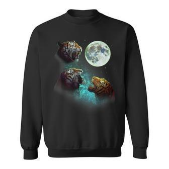 Three Tigers Howl At Moon 3 Wolfs Wolves Parody Sweatshirt - Monsterry AU