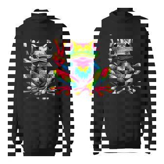 Tie-Dye Frog Animal Peace Sign Sweatshirt | Mazezy