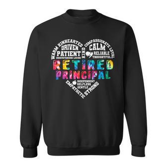 Tie Dye Heart Retired Principal Class Of 2023 Retirement Sweatshirt - Monsterry CA