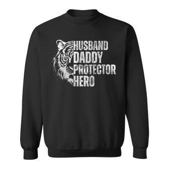 Tiger Dad Husband Daddy Protector Hero Fathers Day Sweatshirt - Thegiftio UK