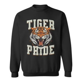 Tiger Pride Tiger Mascot Vintage School Sports Team Sweatshirt - Seseable