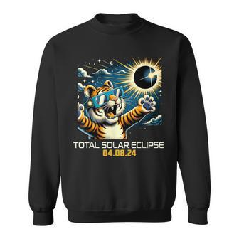 Tiger Selfie Solar Eclipse Sweatshirt | Mazezy