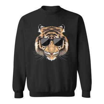 Tiger Sunglasses Zoologist Zookeeper Safari Wildlife Lover Sweatshirt - Monsterry AU