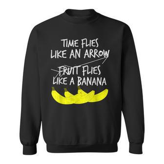 Time Flies Arrow Fruit Flies Banana Sweatshirt - Monsterry UK