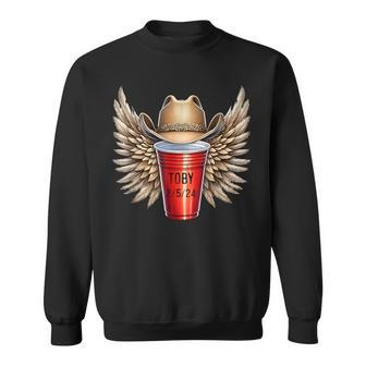 Tobi Red Solo Cup With Wings Cowboy Hat Sweatshirt - Monsterry