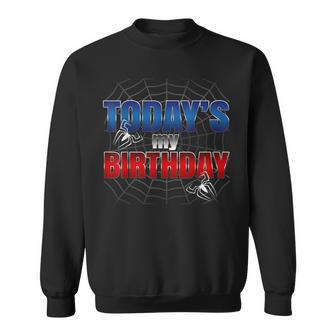 Today My Birthday Spider Web Birthday Party Decorations Sweatshirt - Seseable