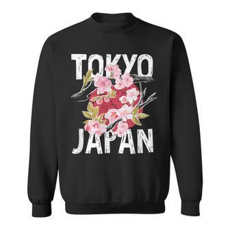 Tokyo Japan Sakura Cherry Blossom On Japan Red Sun Sweatshirt - Monsterry AU