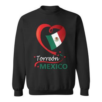 Torreón Coahuila Mexico Heart Flag Mexicana Corazon Mujer Sweatshirt - Monsterry AU