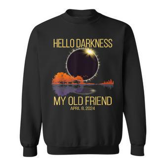Total Solar Eclipse 040824 Hello Darkness My Old Friend Sweatshirt - Thegiftio UK