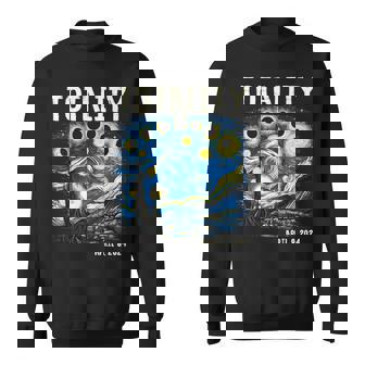 Total Solar Eclipse 2024 40824 Starry Night Painting Retro Sweatshirt - Thegiftio