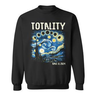 Total Solar Eclipse 2024 40824 Starry Night Painting Sweatshirt - Seseable