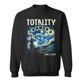 Total Solar Eclipse 2024 40824 Starry Night Painting Sweatshirt | Mazezy