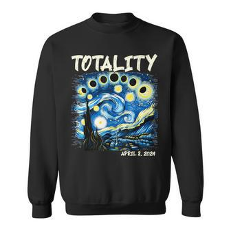 Total Solar Eclipse 2024 40824 Starry Night Painting Sweatshirt - Monsterry AU