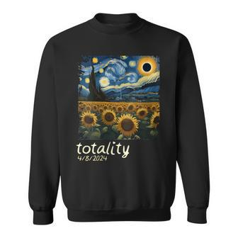 Total Solar Eclipse 2024 40824 Starry Night Painting Women Sweatshirt | Mazezy