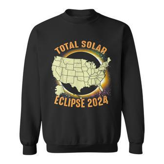 Total Solar Eclipse 2024 American Us Map Colorful Sweatshirt - Monsterry DE