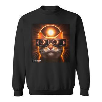 Total Solar Eclipse 2024 April 8 Cat America Totality Spring Sweatshirt | Mazezy