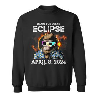 Total Solar Eclipse 2024 Bigfoot With Solar Eclipse Glasses Sweatshirt - Monsterry DE