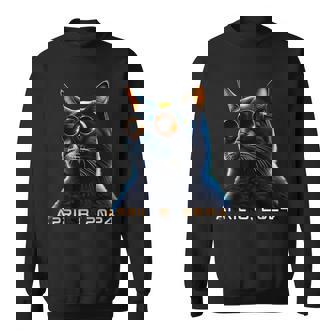 Total Solar Eclipse 2024 Cat Wearing Solar Eclipse Glasses Sweatshirt - Thegiftio