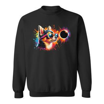 Total Solar Eclipse 2024 Chihuahua Dog Totality Eclipse Sweatshirt | Mazezy