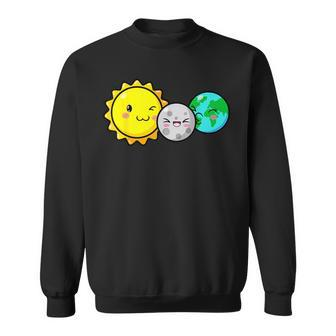 Total Solar Eclipse 2024 Cute Kawaii Astronomy Outfit Sweatshirt - Monsterry AU