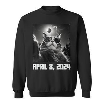 Total Solar Eclipse 2024 Cat Selfie With Totality Sweatshirt - Monsterry AU