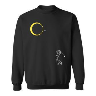 Total Solar Eclipse 2024 Golf Player Golfing Swing Ball Love Sweatshirt | Mazezy AU