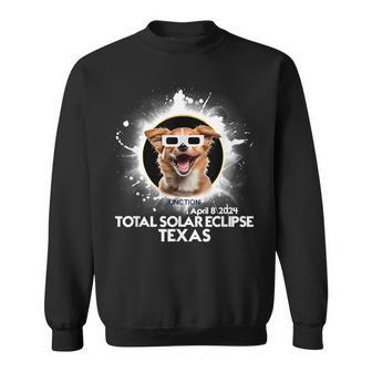 Total Solar Eclipse 2024 Junction Texas Eclipse Glasses Dog Sweatshirt - Thegiftio UK