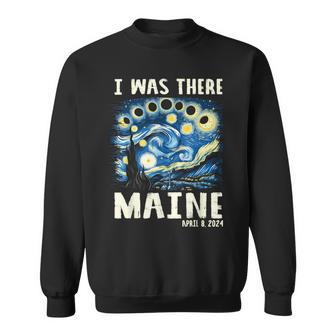 Total Solar Eclipse 2024 Maine Starry Night Painting Sweatshirt | Mazezy