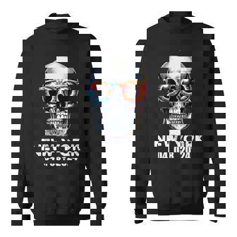 Total Solar Eclipse 2024 New York Skull Solar Eclipse Sweatshirt - Thegiftio