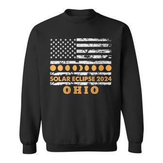 Total Solar Eclipse 2024 Ohio America Usa Flag Totality Sweatshirt - Thegiftio UK