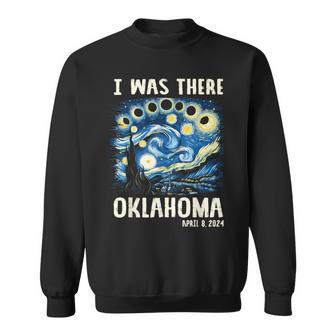 Total Solar Eclipse 2024 Oklahoma Starry Night Painting Sweatshirt - Seseable