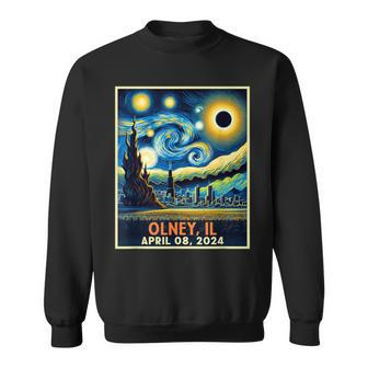 Total Solar Eclipse 2024 Olney Illinois Starry Night Sweatshirt | Mazezy