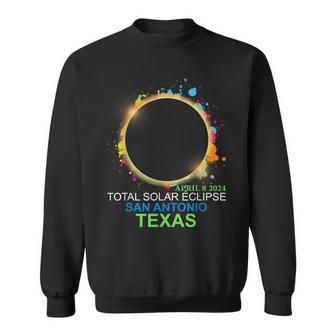 Total Solar Eclipse 2024 San Antonio Texas Colorful Totality Sweatshirt - Monsterry DE