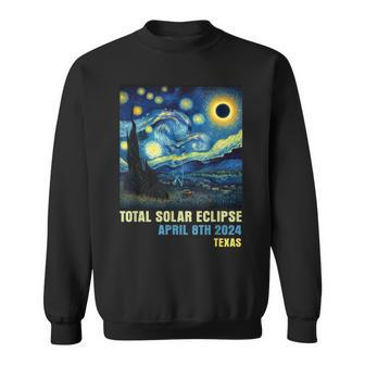 Total Solar Eclipse 2024 Texas State Starry Night Painting Sweatshirt - Monsterry AU