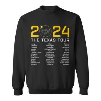 Total Solar Eclipse 2024 The Texas Tour Totality Path Sweatshirt - Monsterry
